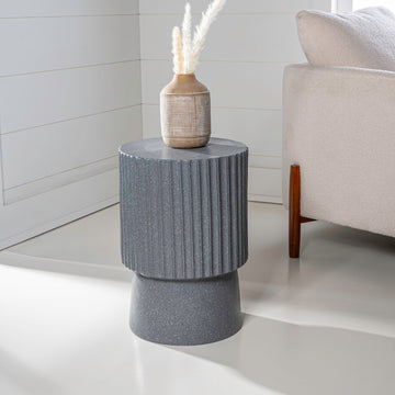 Louisa 19" Modern Art Deco Tambour Accent Table - JONATHAN Y